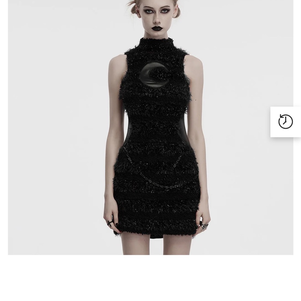 Moon Faux Fur and Leather Mini Dress
